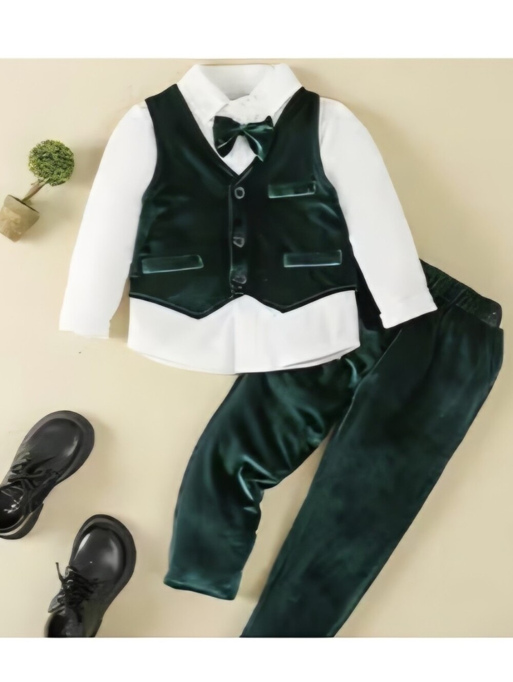 NEW BOYS 3 PIECE ELEGANT & FASHIONABLE PANTS/VEST/SHIRT SET SIZES: 5-6Y & 7-8Y - Picture 2 of 2